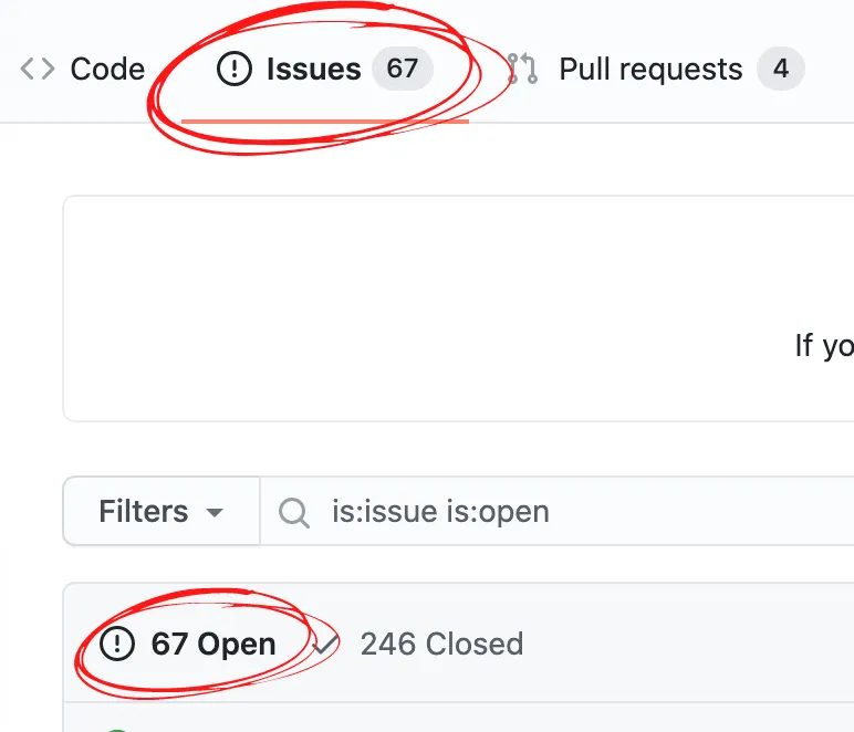 encontrando issues no repositório